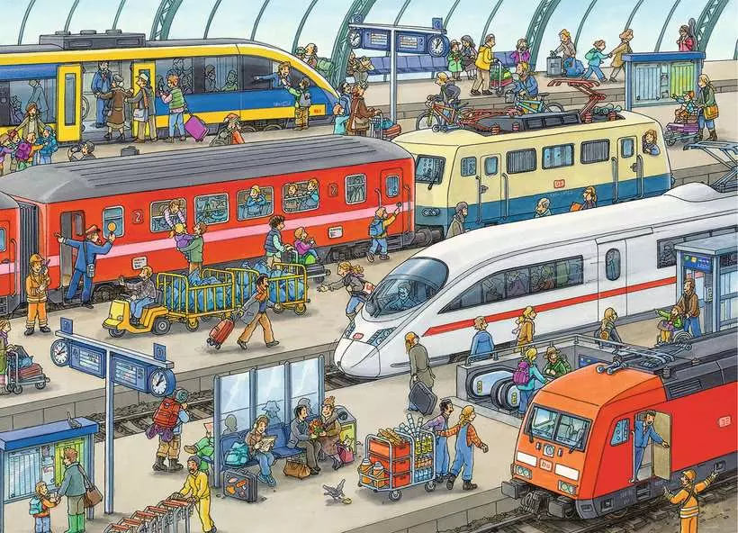 Railway Station - Children's Puzzle, 60 Pieces