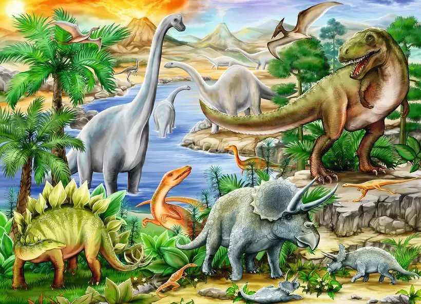 Prehistoric Life - Children's Puzzle, 60 Pieces