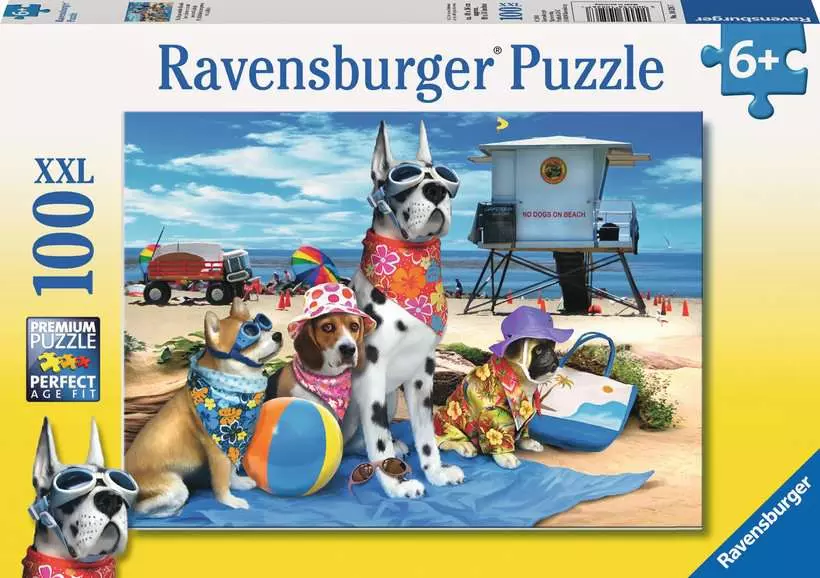 No Dogs on The Beach - Children's Puzzle, 100 Pieces (XXL)