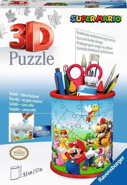 Nintendo Super Mario: Pencil Cup - 3D Puzzle, 54 Pieces