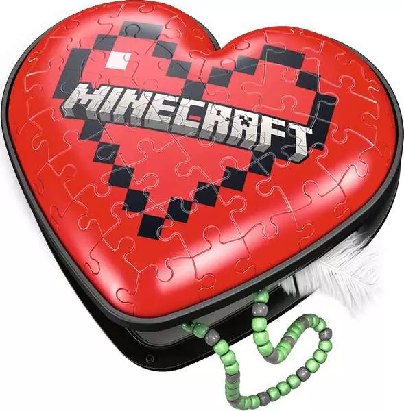 Minecraft Heart - 3D Puzzle, 54 Pieces