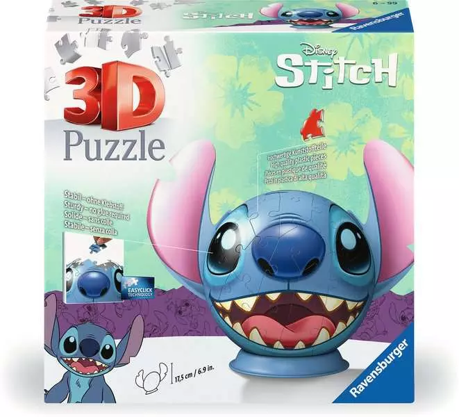 Disney Stitch with Ears - 3D Puzzle, 72 Pieces