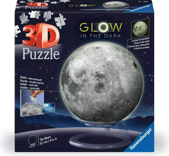 Moon: Glow in the Dark - 3D Puzzle, 72 Pieces