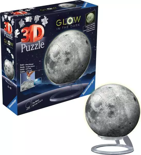 Moon: Glow in the Dark - 3D Puzzle, 72 Pieces