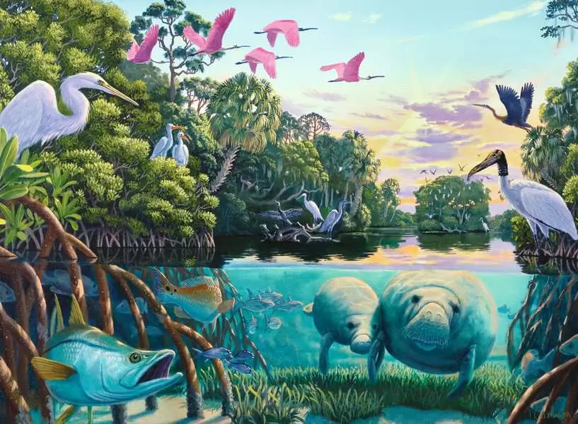 Manatee Moments - Standard Adult Puzzle, 500 Pieces