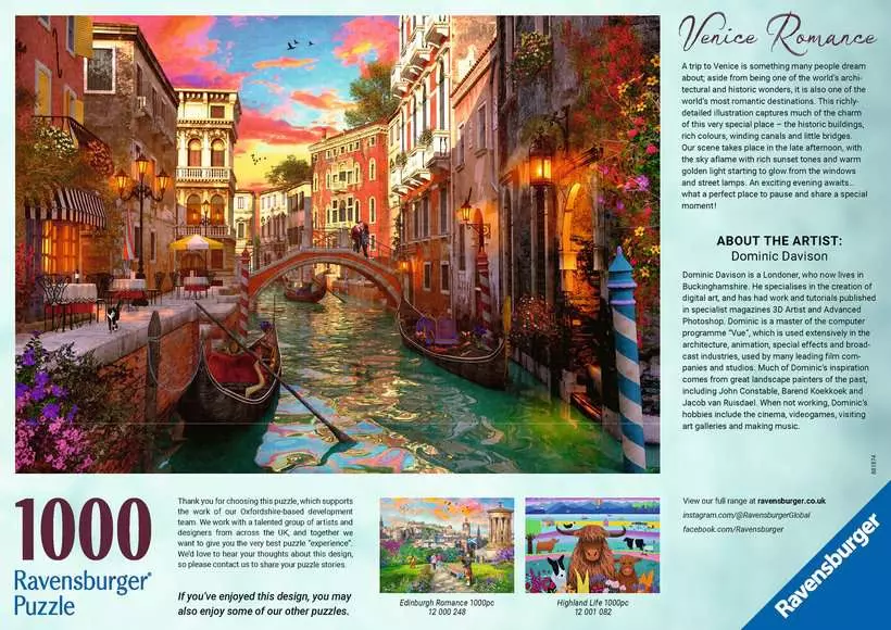 Venice Romance - Standard Adult Puzzle, 1000 Pieces