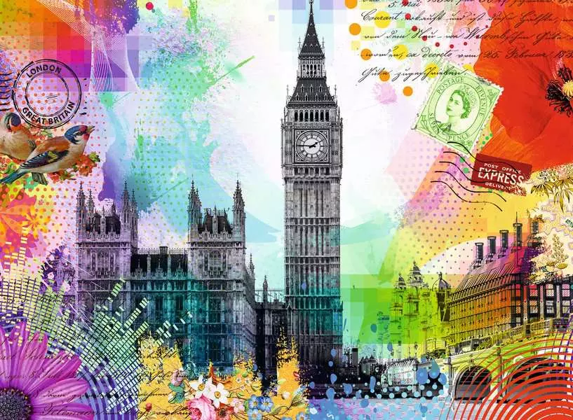 London Postcard - Standard Adult Puzzle, 500 Pieces