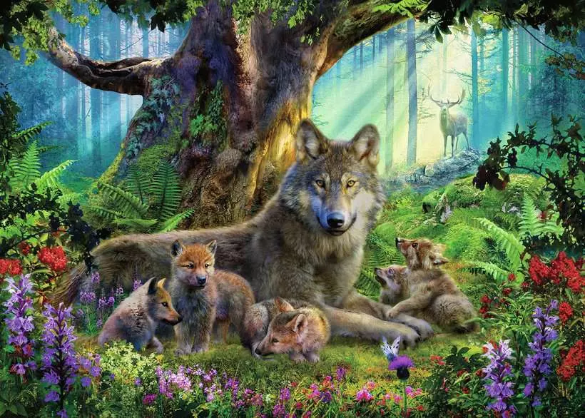 Wolves in the Forest - Standard Adult Puzzle, 1000 Pieces