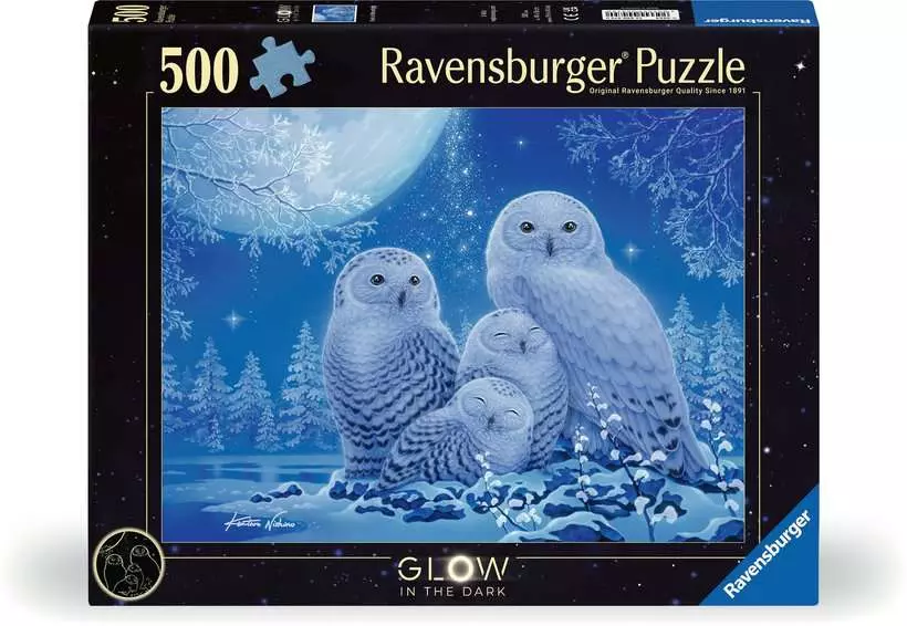 Glow in the Dark: Owls in the Moonlight - Star Line, 500 Pieces