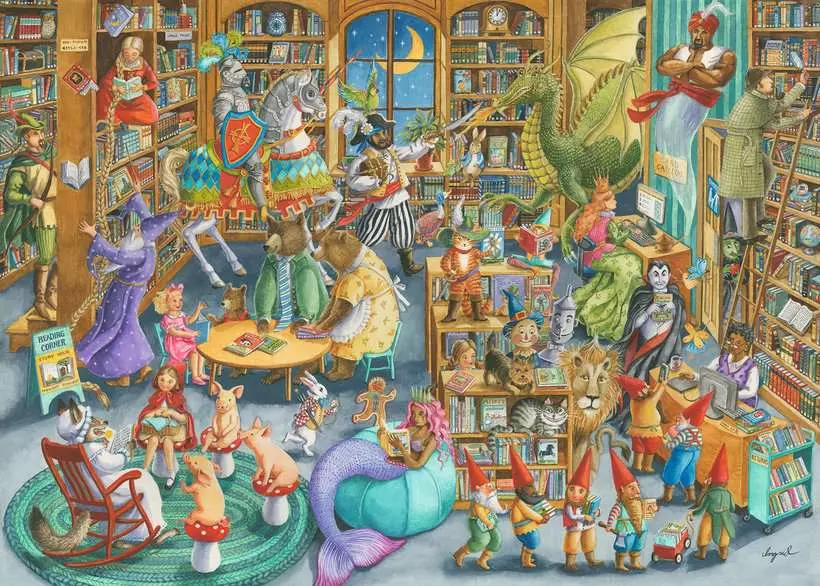 Midnight at The Library - Standard Adult Puzzle, 1000 Pieces