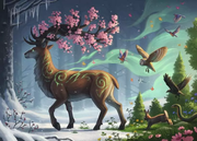 Deer of Spring - Standard Adult Puzzle, 1000 Pieces