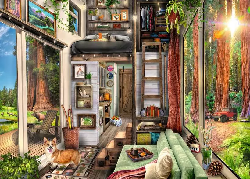 Redwood Forest Tiny House - Standard Adult Puzzle, 1000 Pieces