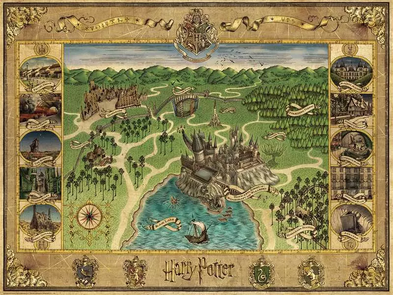 Harry Potter: Hogwarts Map - Standard Adult Puzzle, 1500 Pieces