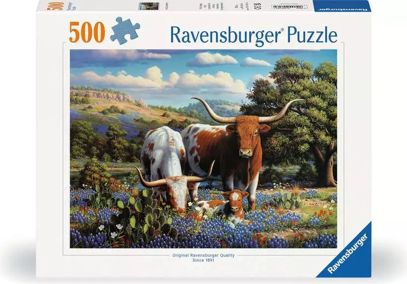 Loving Longhorns - Standard Adult Puzzle, 500 Pieces