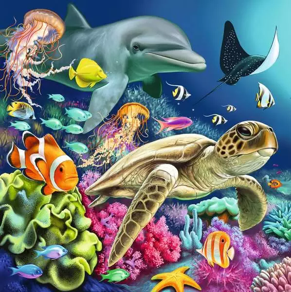 Underwater Splendor - Children's Puzzle, 3 Puzzles x 49 Pieces