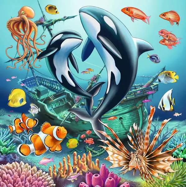 Underwater Splendor - Children's Puzzle, 3 Puzzles x 49 Pieces