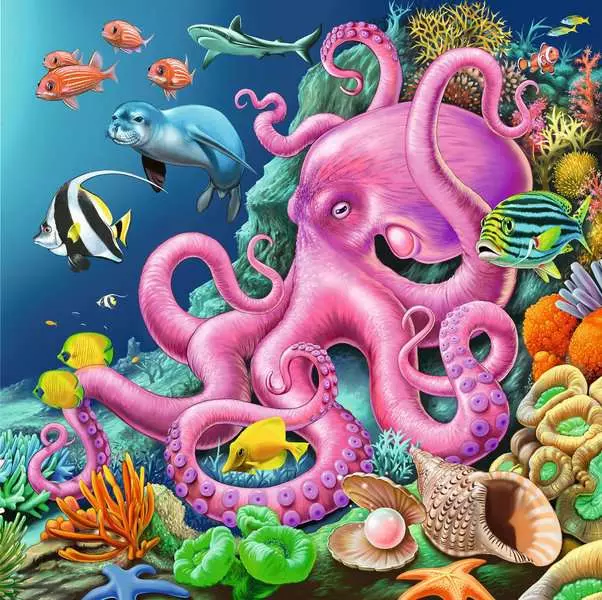 Underwater Splendor - Children's Puzzle, 3 Puzzles x 49 Pieces