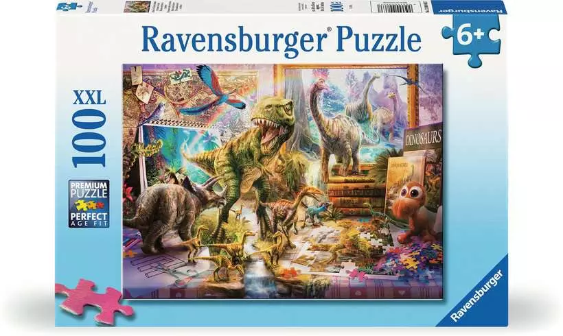 Dinosaur Escape - Children's Puzzle, 100 Pieces (XXL)