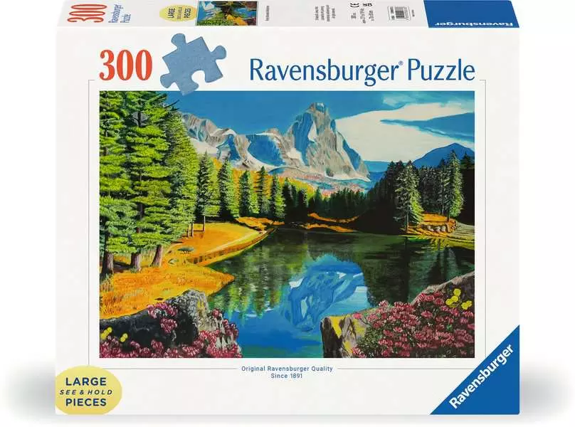 Rocky Mountain Reflections - Larger Puzzle Pieces, 300 Pieces (Large)