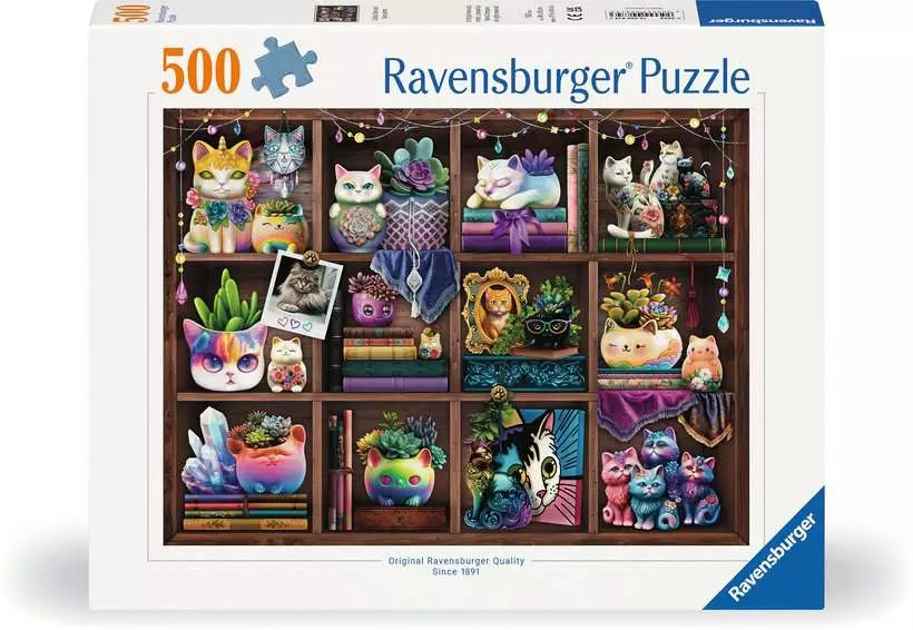 Cubby Cats and Succulents - Standard Adult Puzzle, 500 Pieces