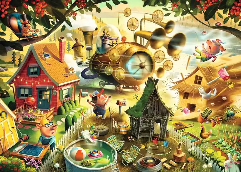 Look Out Little Pigs! - Standard Adult Puzzle, 1000 Pieces
