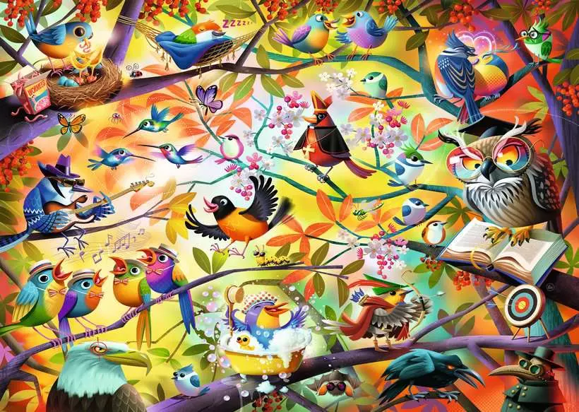 Busy Birdies - Standard Adult Puzzle, 1000 Pieces