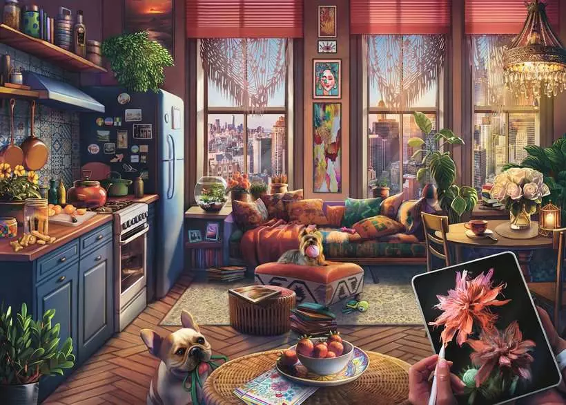 Cozy Boho Studio - Larger Puzzle Pieces, 500 Pieces (Large)