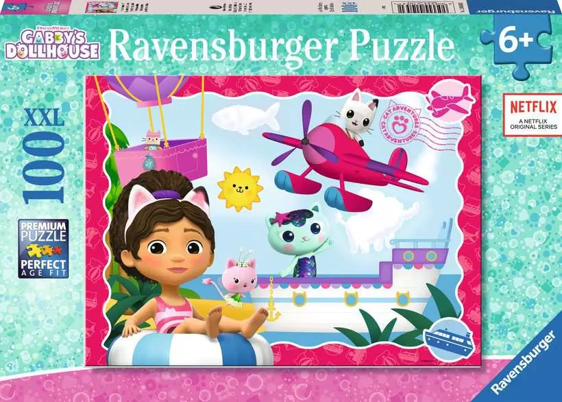 Gabby's Dollhouse: Cat Adventures! - Children's Puzzle, 100 Pieces (XXL)