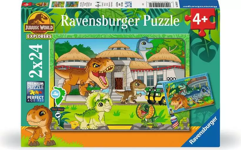 Jurassic Park: Livin' the Wild Life! - Children's Puzzle, 2 Puzzles x 24 Pieces