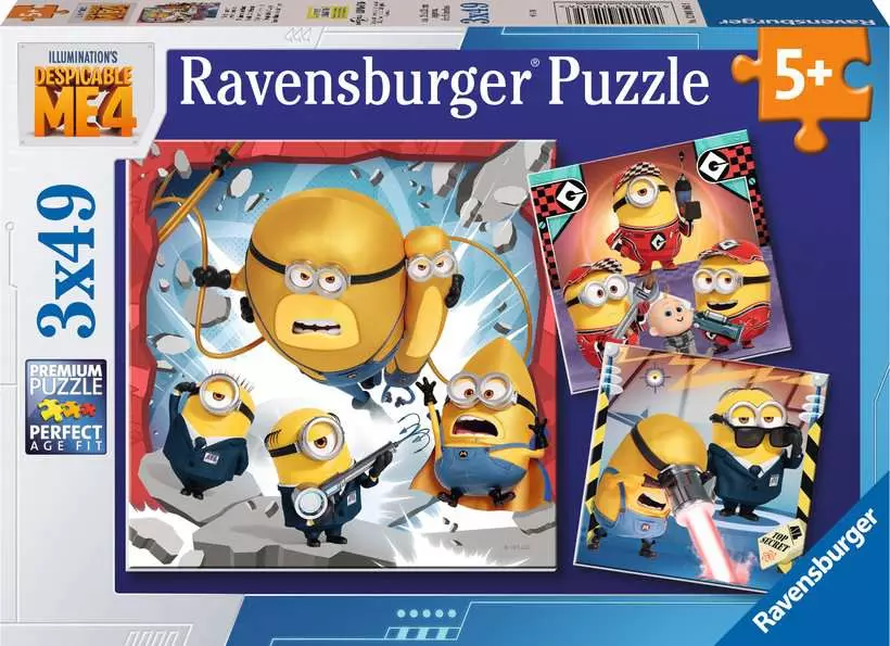 Minions: Despicable Me 4 - Children's Puzzle, 3 Puzzles x 49 Pieces
