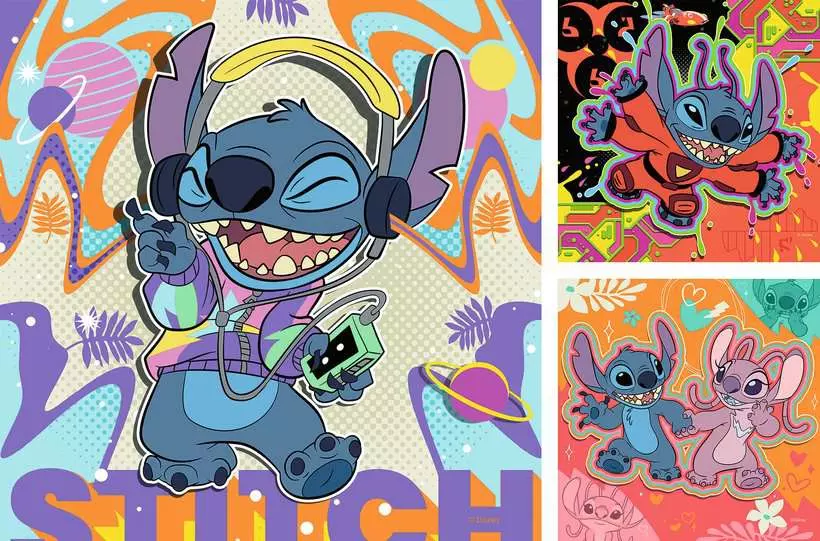 Disney Stitch: Play the Day Away - Children's Puzzle, 3 Puzzles x 49 Pieces
