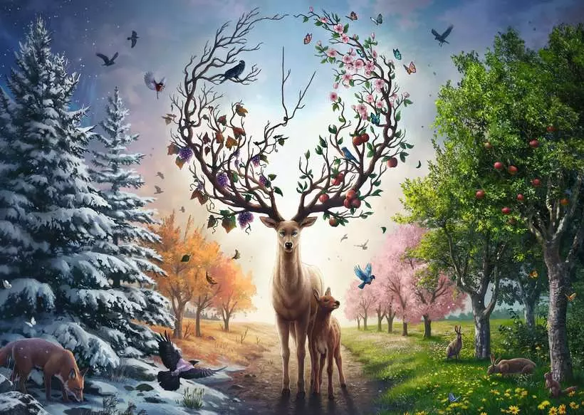 Magical Deer - Standard Adult Puzzle, 1000 Pieces