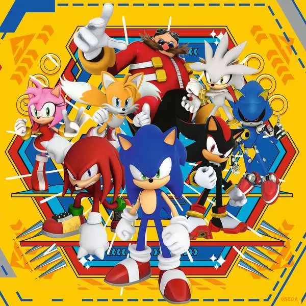 Sonic the Hedgehog - Children's Puzzle, 3 Puzzles x 49 Pieces