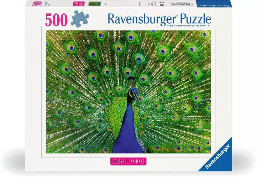 Colorful Animals: Peacock - Puzzle Highlights, 500 Pieces