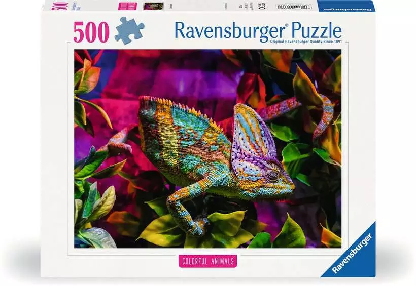 Colorful Animals: Chameleon - Puzzle Highlights, 500 Pieces
