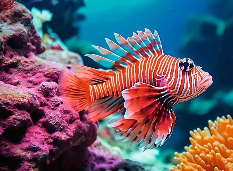 Colorful Animals: Red Lionfish - Puzzle Highlights, 500 Pieces