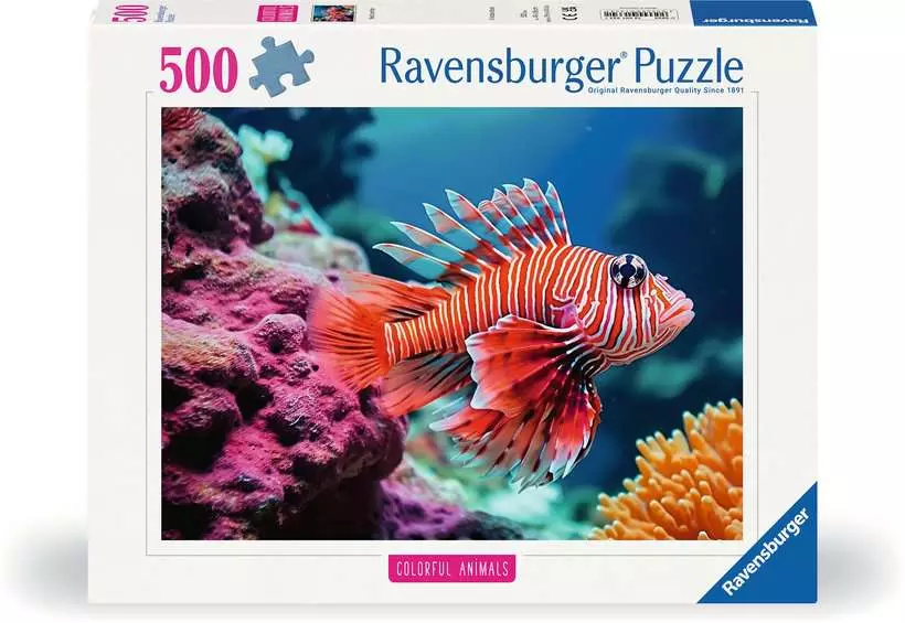 Colorful Animals: Red Lionfish - Puzzle Highlights, 500 Pieces