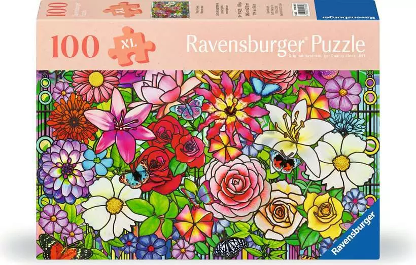Tiffany Flowers - Feel Well & Puzzle, 100 Pieces