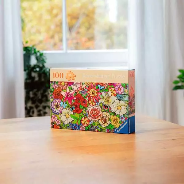 Tiffany Flowers - Feel Well & Puzzle, 100 Pieces