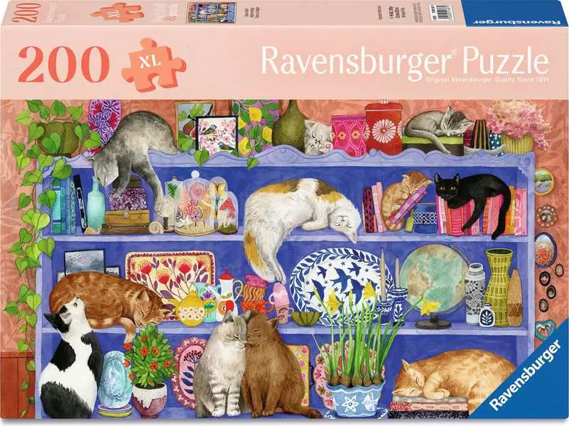 Cats on Shelf - Feel Well & Puzzle, 200 Pieces