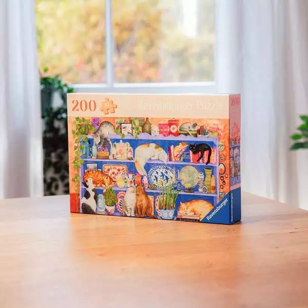 Cats on Shelf - Feel Well & Puzzle, 200 Pieces