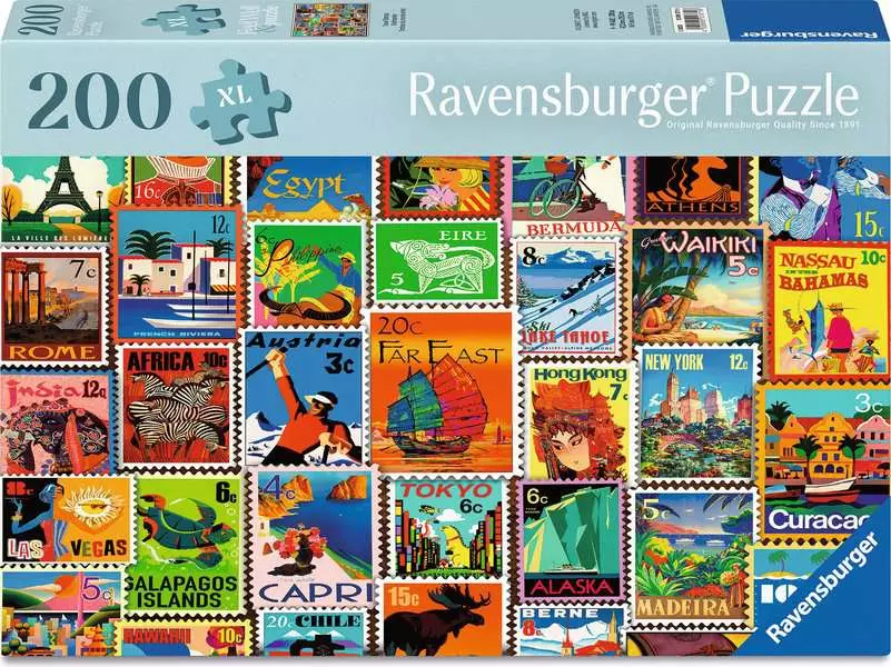 Travel Stamps - Feel Well & Puzzle, 200 Pieces