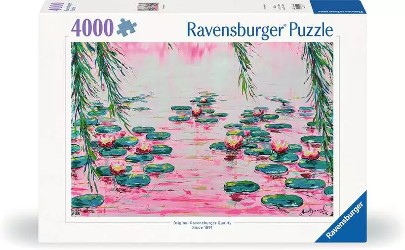 Pink Water Lillies - Standard Adult Puzzle, 4000 Pieces