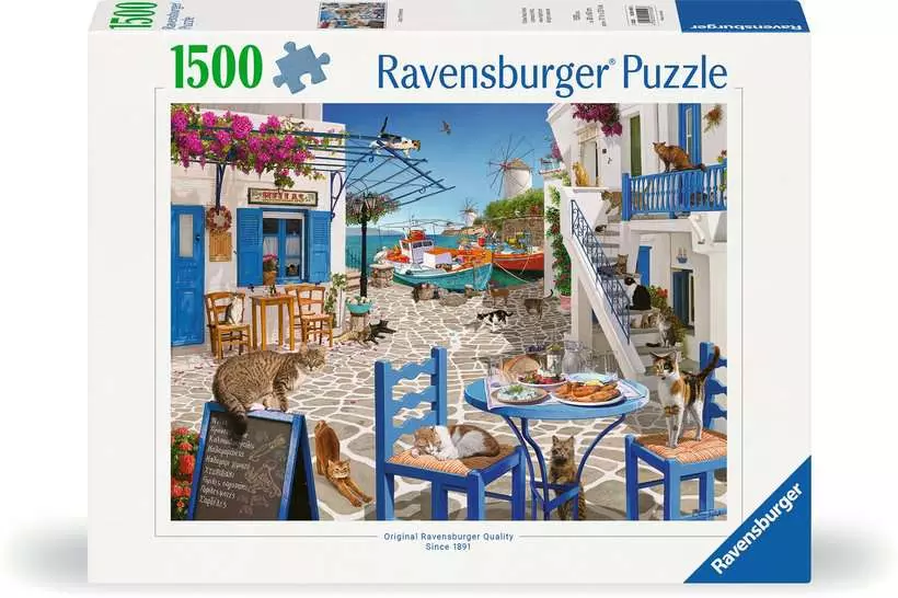 Cat's of Mykonos - Standard Adult Puzzle, 1500 Pieces