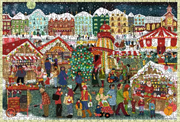 Christmas Market - Wooden Puzzles , 500 Pieces