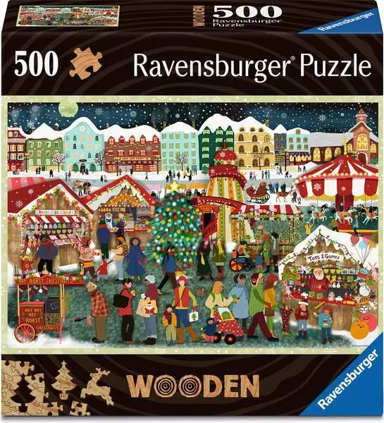 Christmas Market - Wooden Puzzles , 500 Pieces