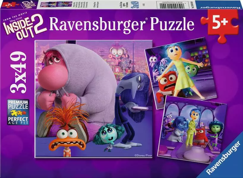 Disney-Pixar Inside Out 2: Inside Riley's Mind, 3 Puzzles x 49 Pieces