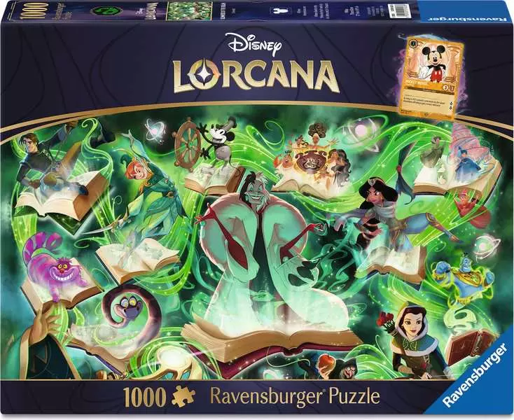 Disney Lorcana TCG - Glimmers of the Realm: Emerald - Standard Adult Puzzle, 1000 Pieces