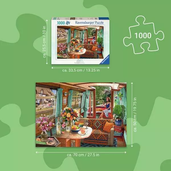 Canal Boat - Standard Adult Puzzle, 1000 Pieces