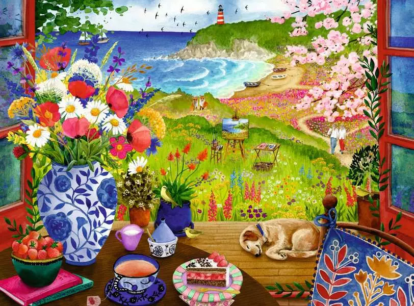 Seaside Window View - Feel Well & Puzzle, 100 Pieces